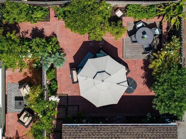 Aerial view of back yard