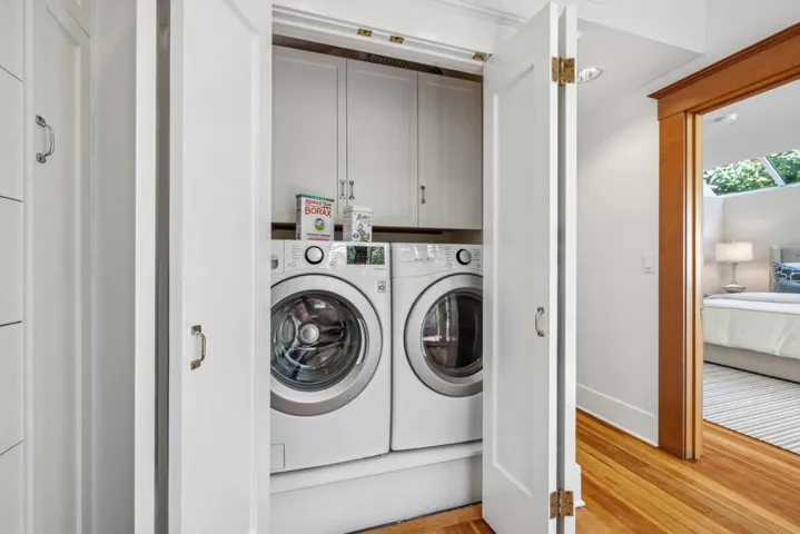 Laundry area in bedroom wing
