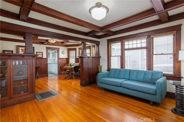 living room right side, view of dining area