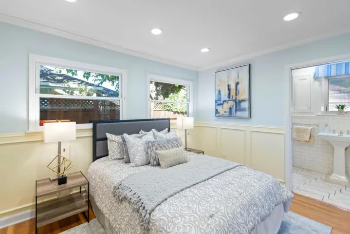 Main Bedroom with French doors to backyard
