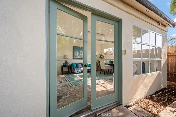 French doors to the bonus room.