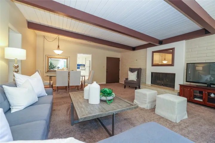 Living room with fireplace