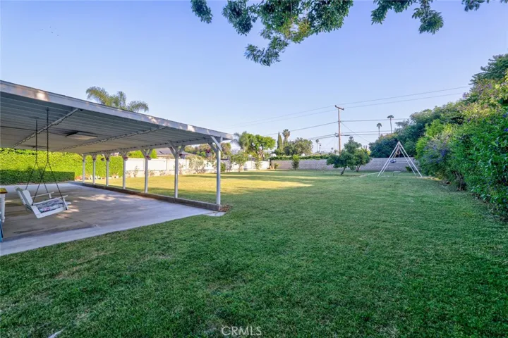 Covered patio, swing set