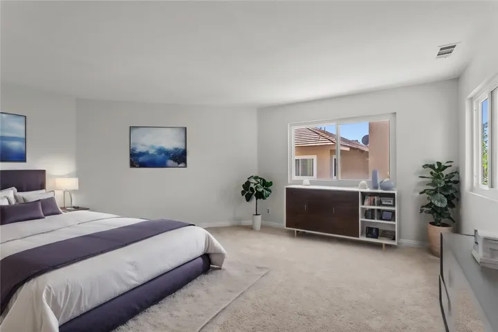 Digitally Staged Primary Bedroom