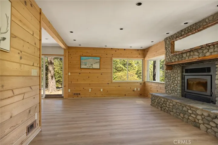 Entry view of the living room.  Shown in its current view.