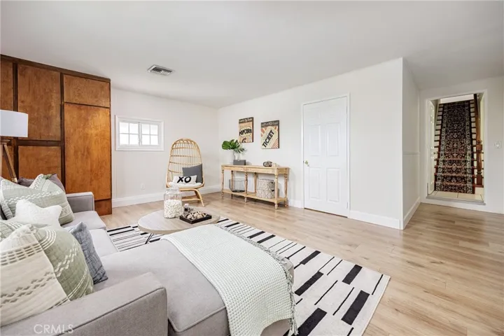 Garage converted into family room