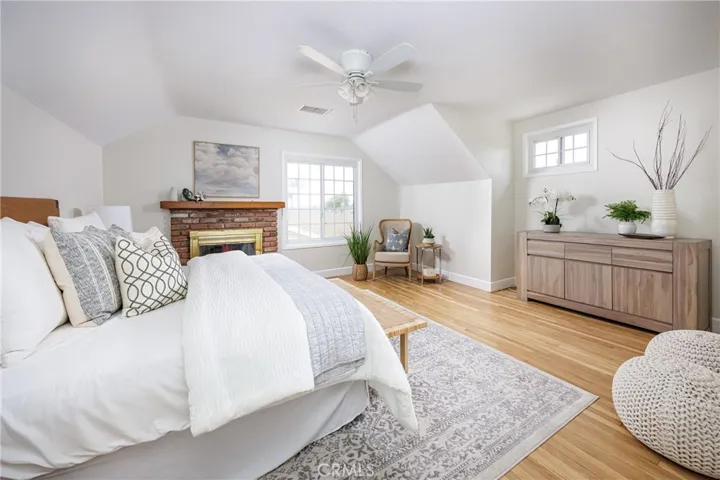 Master bedroom with gas fireplace