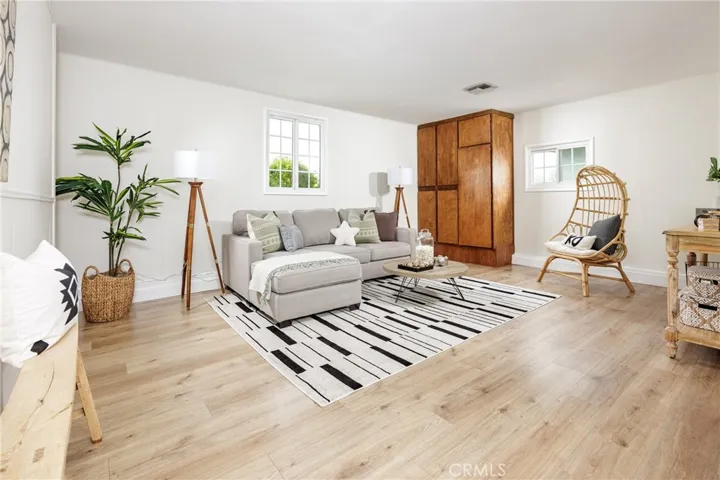 Garage converted into family room