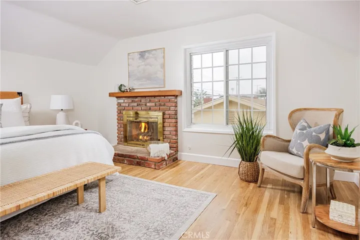 Master bedroom with gas fireplace