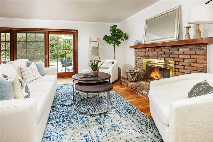 Living room with gas fireplace