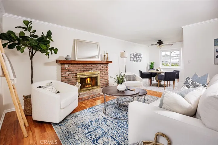 Living room with gas fireplace