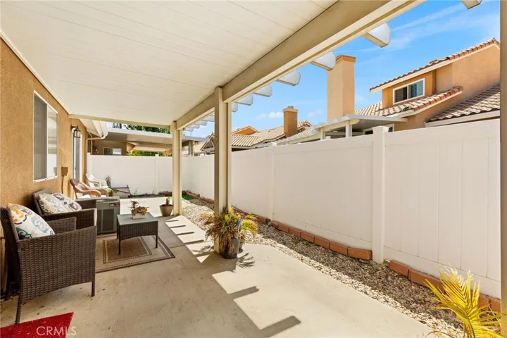 Private patio with aluawood cover
