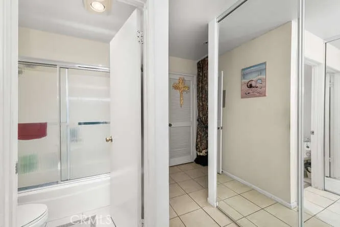 Mirrored closets.