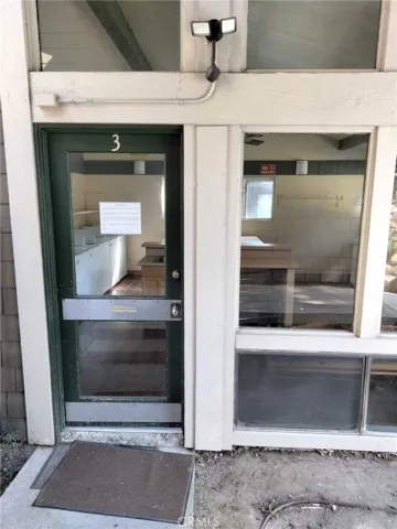 Entrance to the laundry facility.