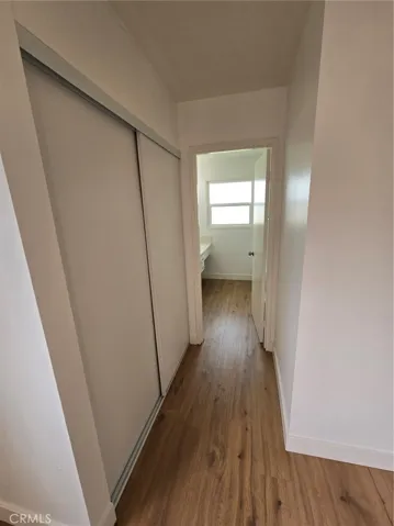 Short hall to Master Bath with one, of two, closets on left
