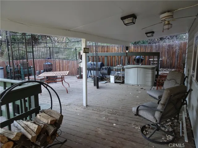 View of huge deck from sliding glass door