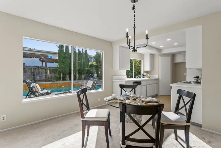Casual dining adjacent to kitchen
