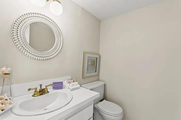 First level powder room
