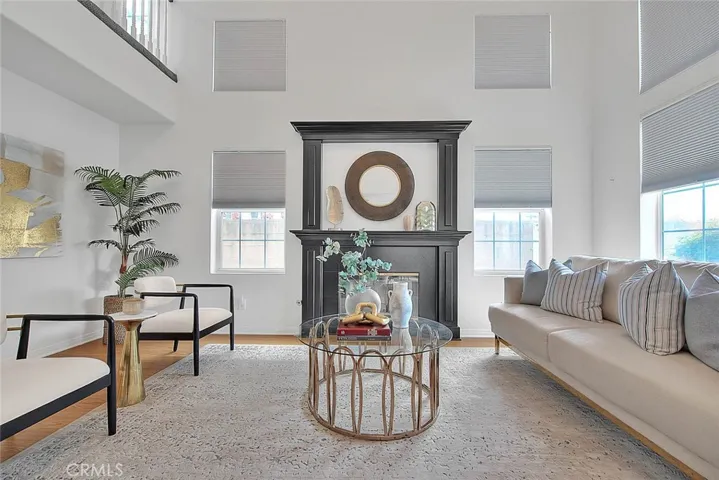 Living room with fireplace