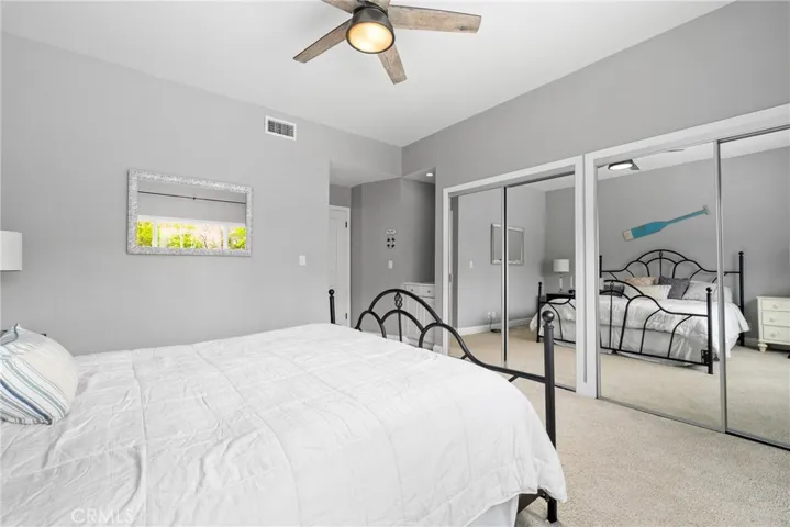 Utilize the large closet with built-ins and enjoy mirrored closet doors!