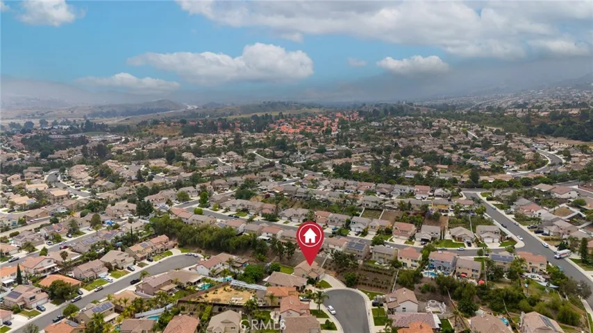 Drone view of neighborhood