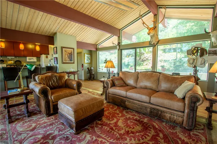 Living room facing rear patio