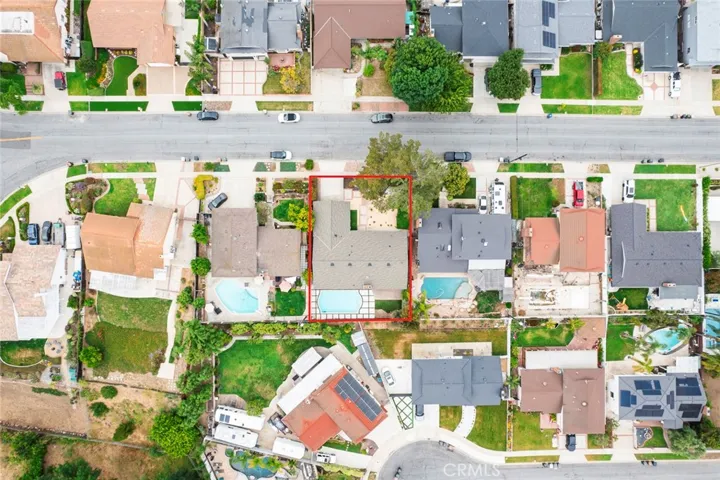 Aerial view of the house