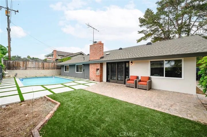 Backyard and rear view of the house