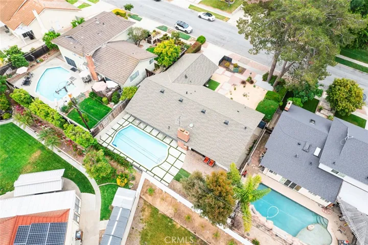 Aerial view of the house