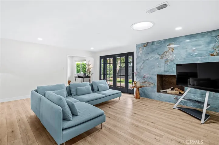 Corner Fireplace in Living Room
