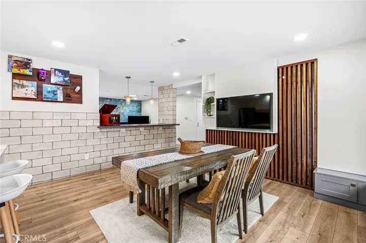 Dining with view of Living Room Fireplace