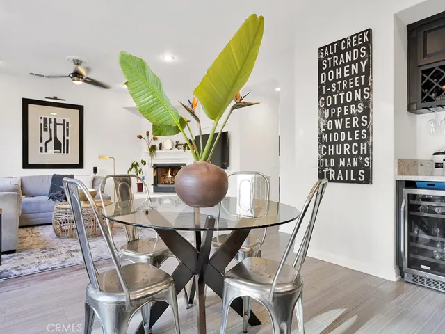 view from the kitchen to the family room.