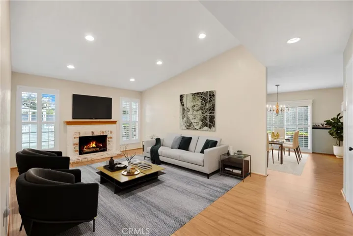 Living room virtually staged
