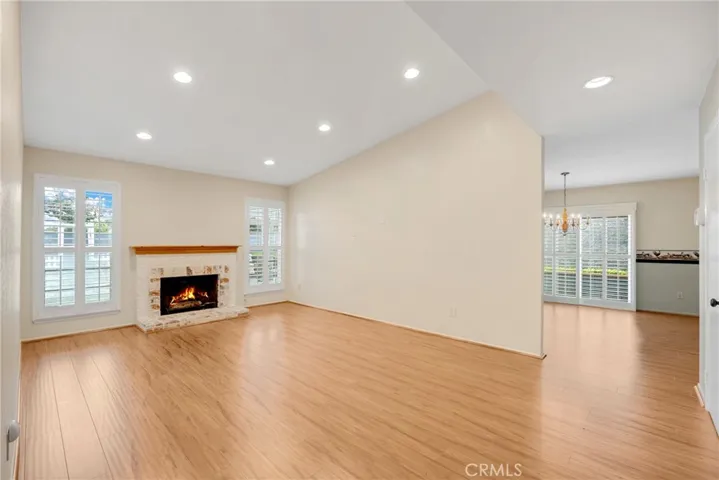 living room into kitchen view