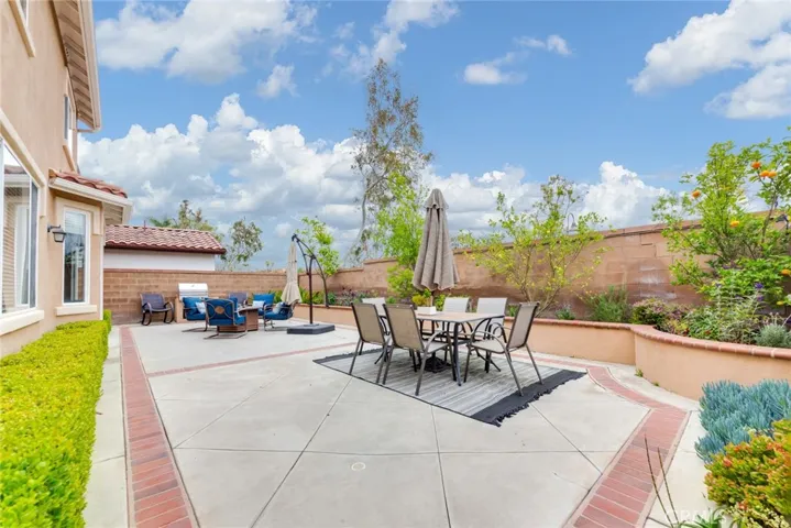 Private Backyard with Blockwall Fence. Patio Furniture and BBQ Included.
