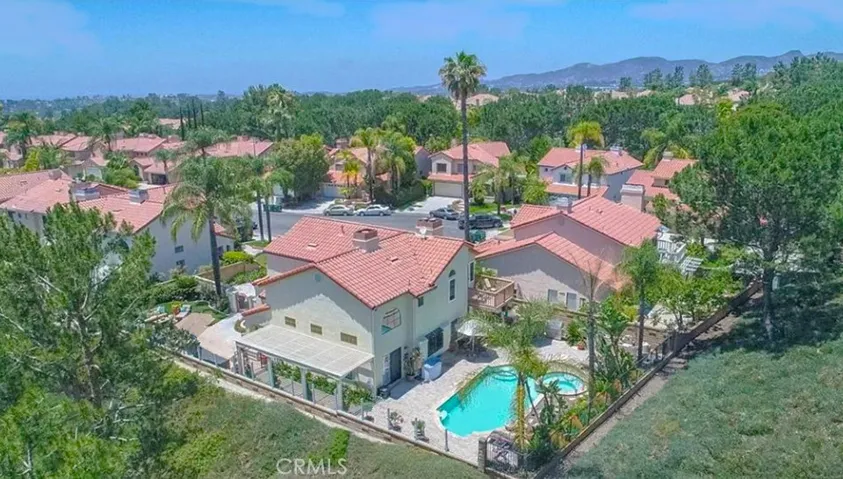 Aerial view of the location at the end of the cul de sac