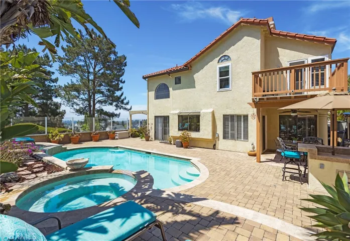 Gorgeous salt water pool and heated spa, paver patio, and of course, the view
