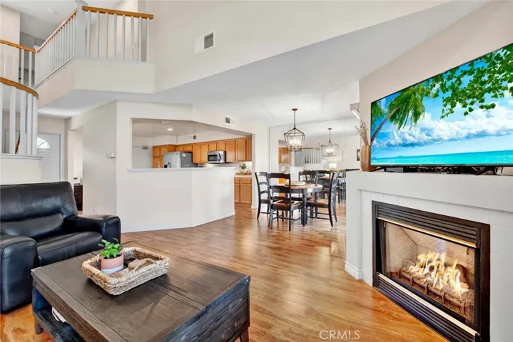 Cathedral ceilings in living room