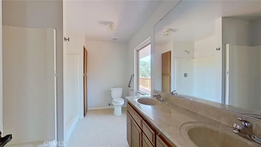 master bedroom has a double sink vanity
