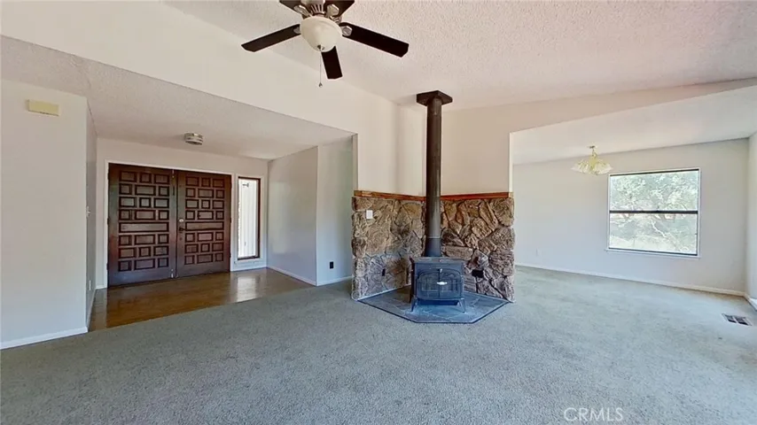 View of the entry way and the dining room