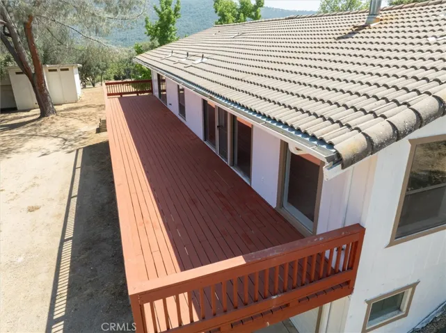 the deck goes from the living room to the master bedroom