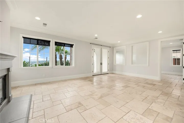 Living room w/view towards office/media room