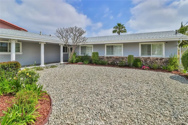 side view of front yard