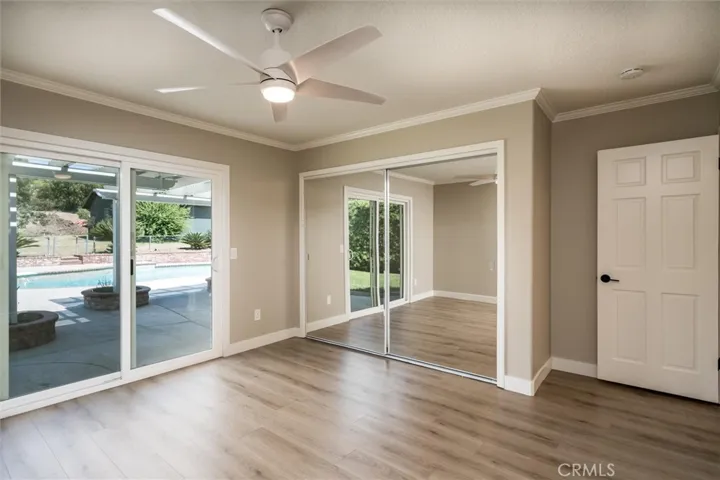 Bedroom #3, large closet with mirrored closet doors.