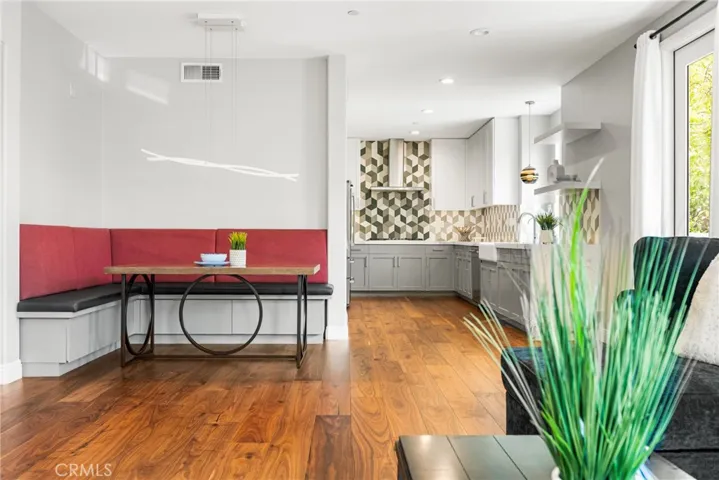 Built in banquet and fully remodeled kitchen.