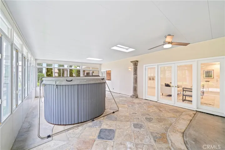 Outdoor Sunroom: Above ground Lap Pool.