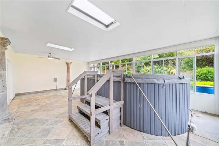 Outdoor Sunroom: Above ground Lap Pool.