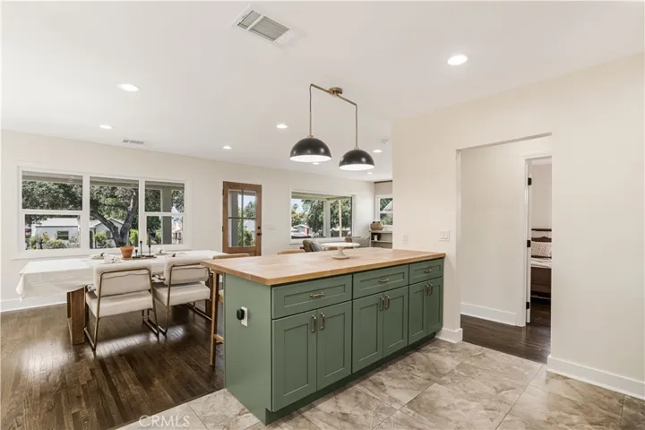 Breakfast bar with Amish made butcher block counter