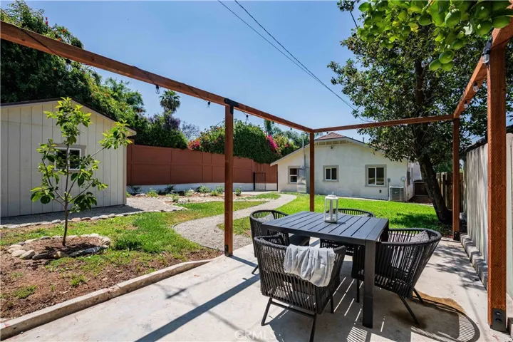 Outdoor deck with sitting area