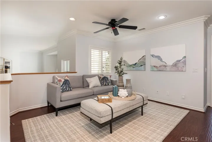 Second Floor Loft with Ceiling Fan & Wood Shutters